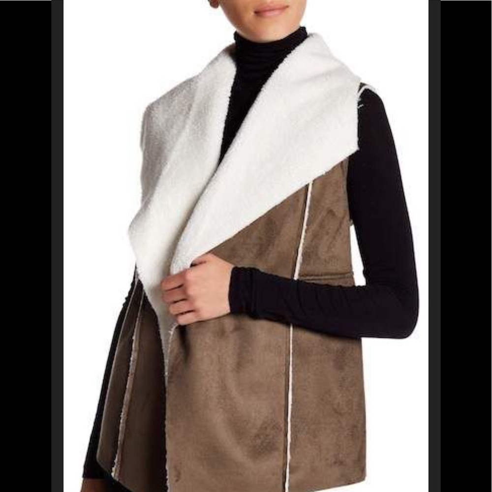 Susina Faux Suede Sherpa Vest by Nordstrom